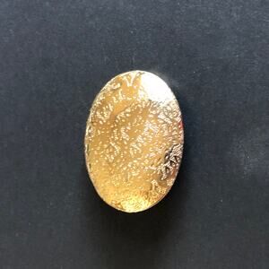 Vintage Scarf Clip, Gold Tone Oval w Vines and Flower Designs